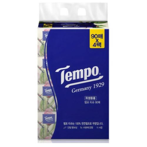 템포 소프트팩 미용티슈 90매 (4입)