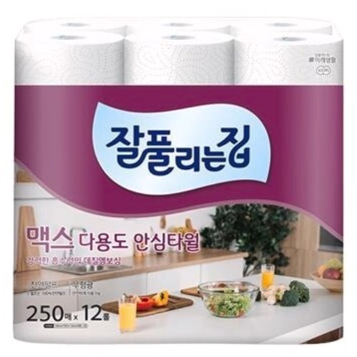  잘풀리는집 맥스 다용도 안심타월 250매 (12입) [2팩(24입)] 상품이미지