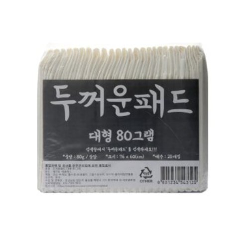 리본글로벌 두꺼운패드 대형 80g 25매
