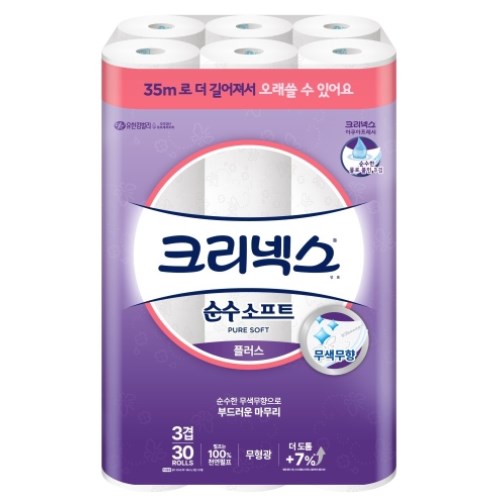 크리넥스 순수 소프트 플러스 35m (30롤)