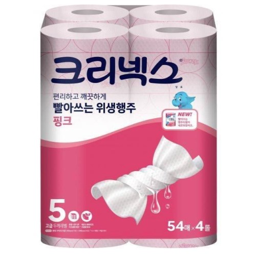 크리넥스 빨아쓰는 위생행주 핑크 54매 (4입)