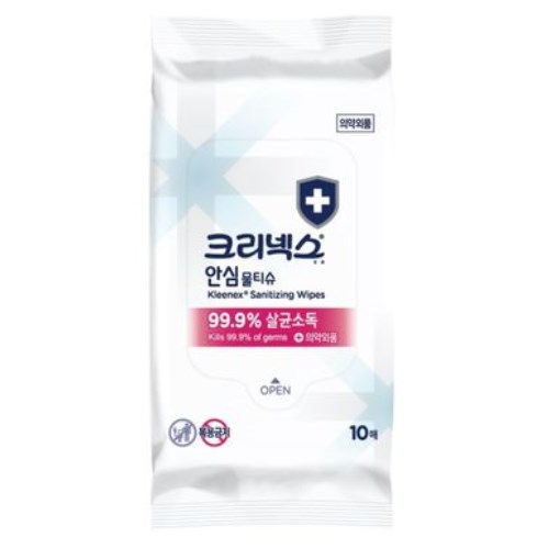 크리넥스 안심 물티슈 리필형 10매