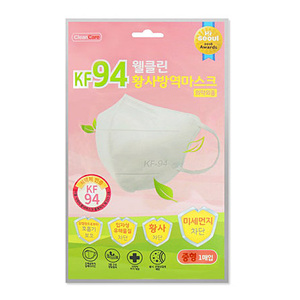 바이오플러스 웰클린 황사방역마스크 KF94 중형 화이트