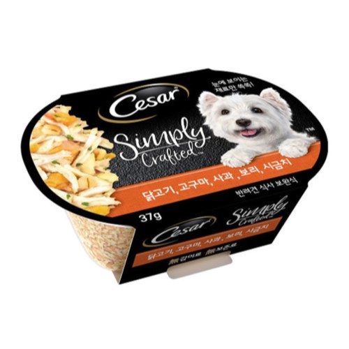 시저 심플리 크래프티드 닭고기, 고구마, 사과, 보리, 시금치 37g