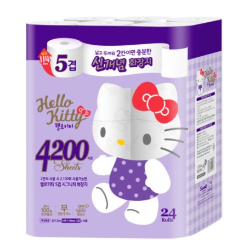 헬로키티 5겹 시그니처 화장지 20m (24롤)