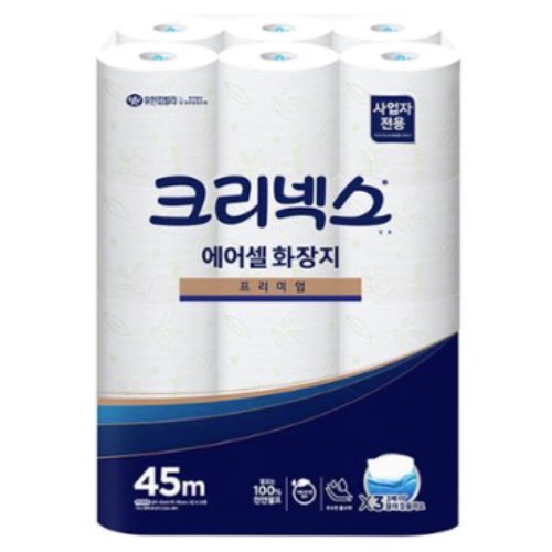 크리넥스 에어셀 화장지 프리미엄 45m (24롤)