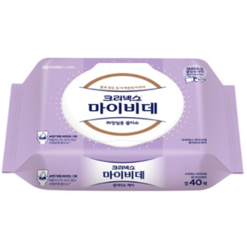 크리넥스 마이비데 센서티브케어 화장실용 물티슈 캡형 40매