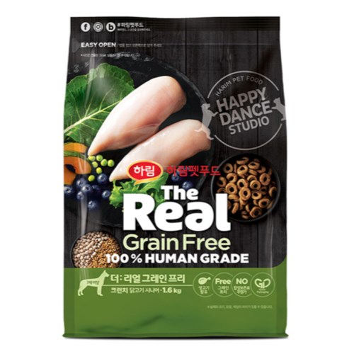 더리얼 독 그레인프리 크런치 닭고기 시니어 1.6kg