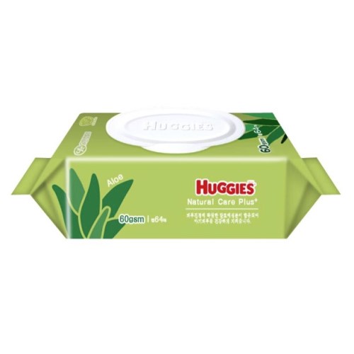하기스 내츄럴케어 플러스 물티슈 캡형 64매