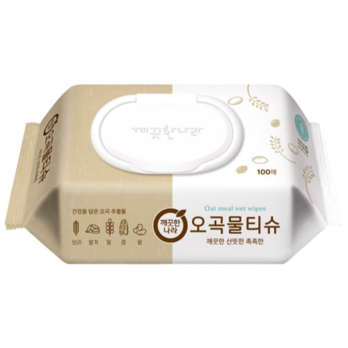 깨끗한나라 오곡 물티슈 캡형 100매