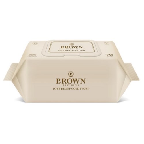 브라운 러브 빌리프 골드 아이보리 물티슈 캡형 70매