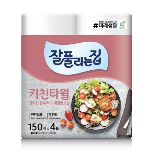 잘풀리는집 키친타월 150매 (4입)
