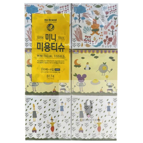 노브랜드 미니 미용티슈 230매 (6입)