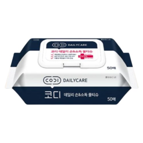 코디 데일리 손앤소독 물티슈 캡형 50매