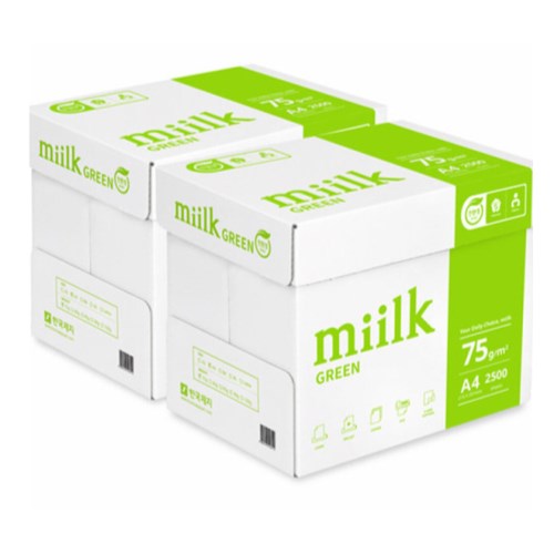 한국제지 밀크 그린 복사용지 A4 75g