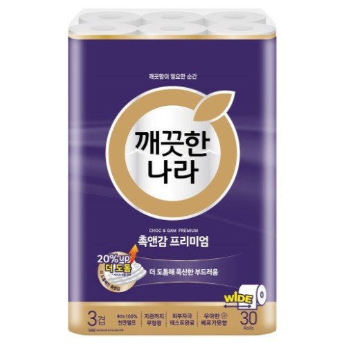 깨끗한나라 촉앤감 프리미엄 30m (30롤)
