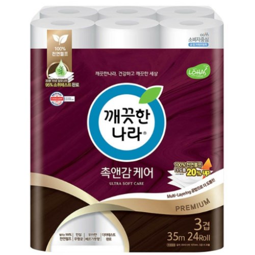 깨끗한나라 촉앤감 케어 35m (24롤)