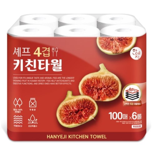 한예지 셰프 4겹 키친타월 100매 (6입)