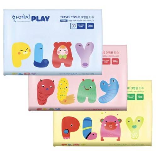 한예지 플레이 여행용티슈 70매 (3입)