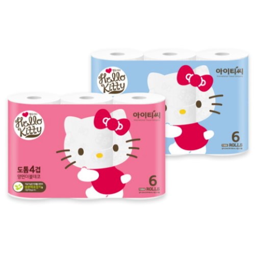 헬로키티 도톰 4겹 양면더블데코 25m (6롤)