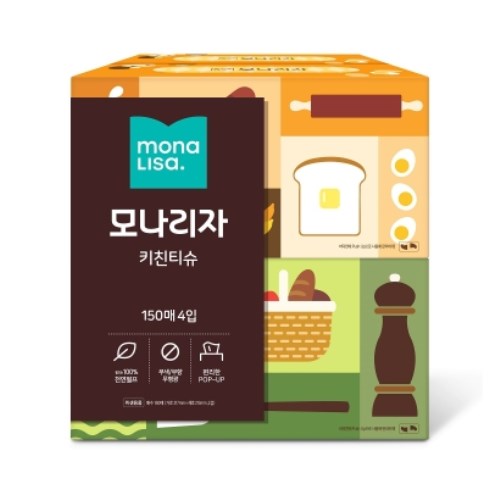 모나리자 키친티슈 150매 (4입)