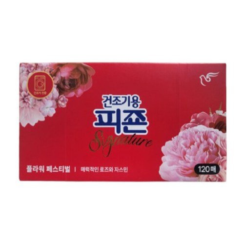 피죤 건조기용 시그니처 플라워페스티벌 120매