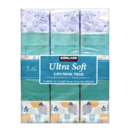 커클랜드 시그니처 울트라 소프트 3겹 미용티슈 150매 (15입)