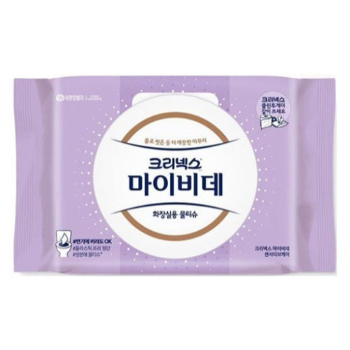 크리넥스 마이비데 센서티브케어 화장실용 물티슈 캡형 64매
