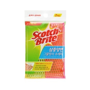 3M 스카치브라이트 삼중양면 그물망사 수세미