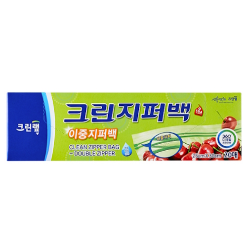 크린랲  크린 이중지퍼백 25x30cm (대) 20매