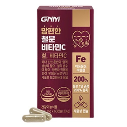 GNM자연의품격 맘편한 철분 비타민C 500mg 60캡슐