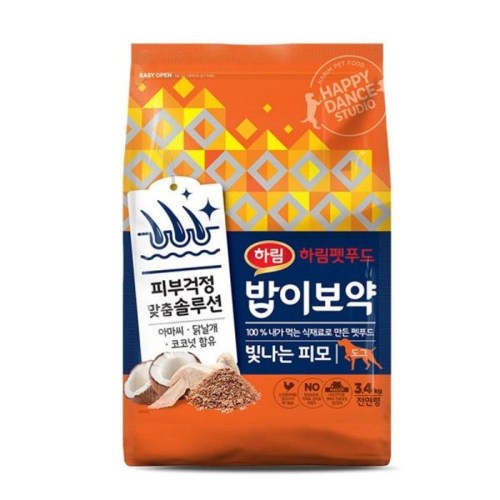 하림펫푸드 독 밥이보약 빛나는 피모 3.4kg
