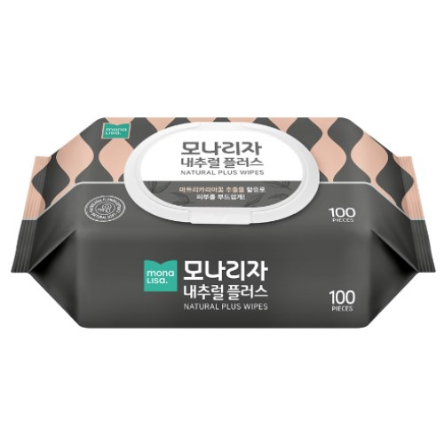 모나리자 내추럴 플러스 물티슈 캡형 100매