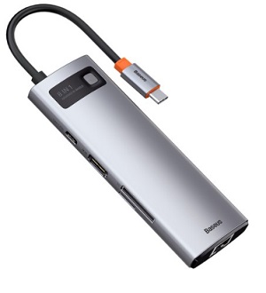 베이스어스  메탈 글림 8in1 멀티허브 (8포트/USB 3.0 Type C)