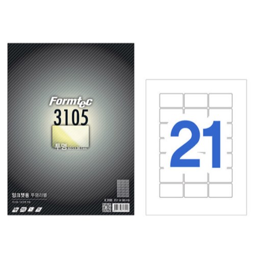 폼텍  잉크젯용 투명 라벨 3105