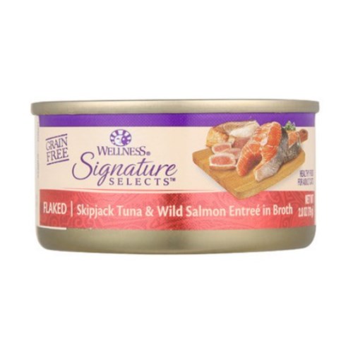 웰니스 코어 시그니쳐 셀렉트 플레이크 참치와 연어 캔 79g