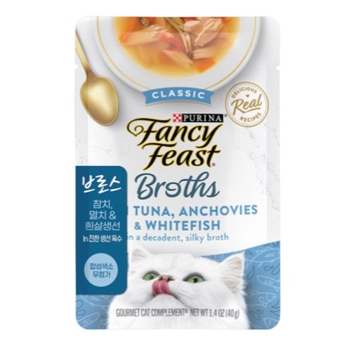 팬시피스트 브로스 참치, 멸치&흰살생선 in 진한 생선 육수 파우치 40g