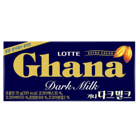 롯데제과  가나 다크밀크 초콜릿 70g