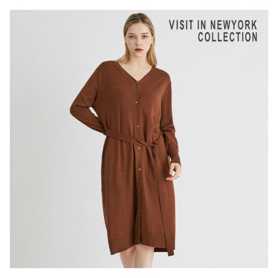 비지트인뉴욕 카멜 니트 롱 피스 VY9OKG2