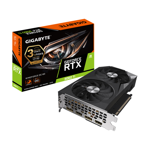 GIGABYTE  지포스 RTX 3060 Ti WINDFORCE OC D6 8GB 제이씨현