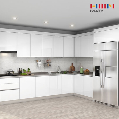 한샘  프리모 슬림 ㄱ자 냉장고장+전기쿡탑