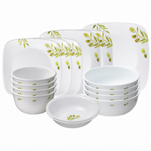 코렐 올리브가든 사각 4인 코리안 홈세트 16P