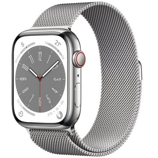 Apple  워치 시리즈8 45mm Cellular 실버 스테인리스 스틸
