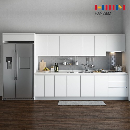 한샘  밀란100 플랫화이트 ㄱ자 냉장고장형