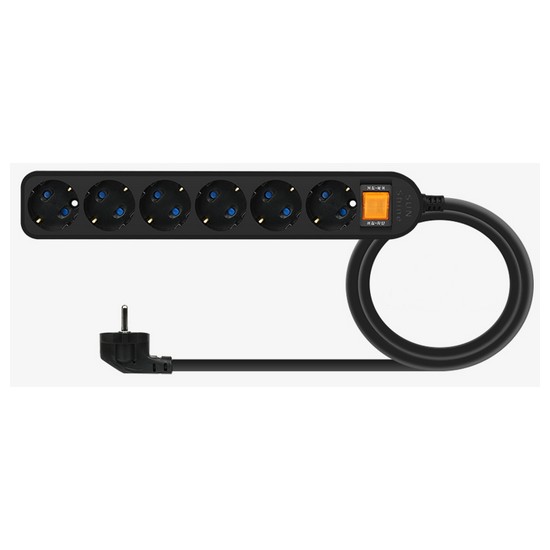 강원전자 NETmate 6구 16A 메인스위치 접지 SAFE 멀티탭 블랙