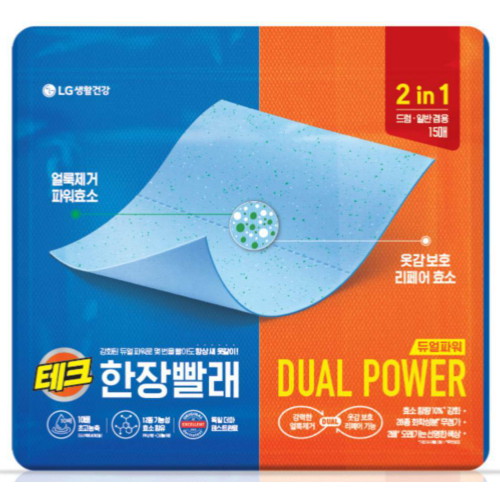 테크 한장빨래 듀얼파워 15매