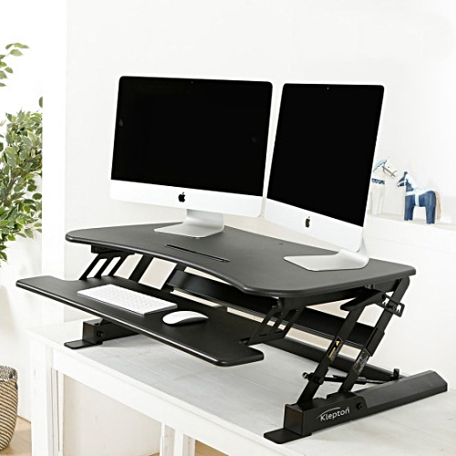 클렙튼 원터치 높이조절 듀얼 스탠딩책상 거치형 920