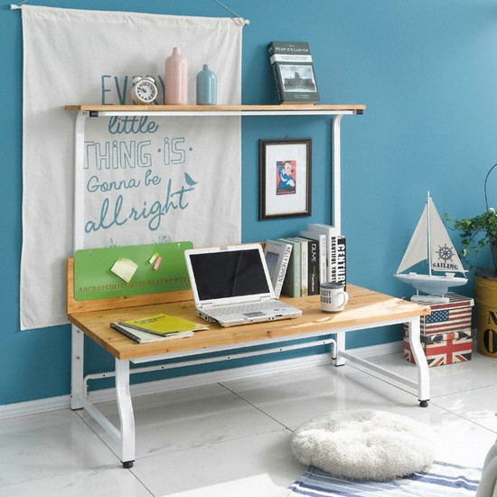 아름이와다움이 나르샤 소나무원목 스틸 선반 좌식책상