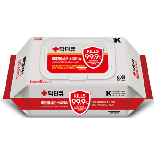 닥터큐 에탄올 살균 소독티슈 캡형 60매