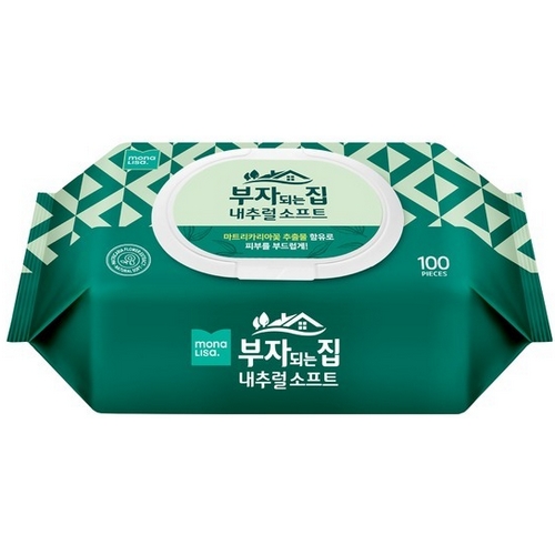 부자되는집 내추럴 소프트 물티슈 캡형 100매